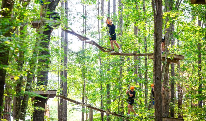 Ropes Course and Zip Lines during Day